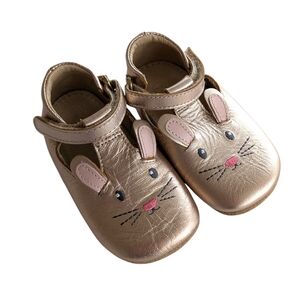 Baby Boden Rose Gold Bunny Shoes 6-12m